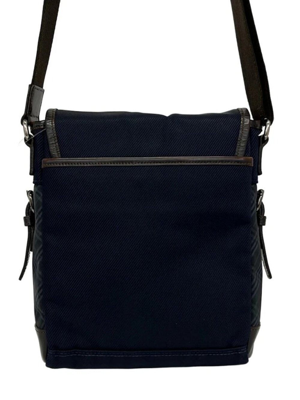 Burberry Black Label D1142-100-28 Dark Brown Navy Dark Green Nylon Leather - Picture 3 of 12